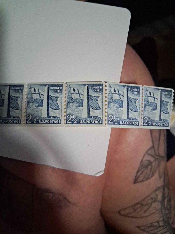 United States Bunker Hill 2 1/2c Blue Unused Postage Stamp Strip (15c)