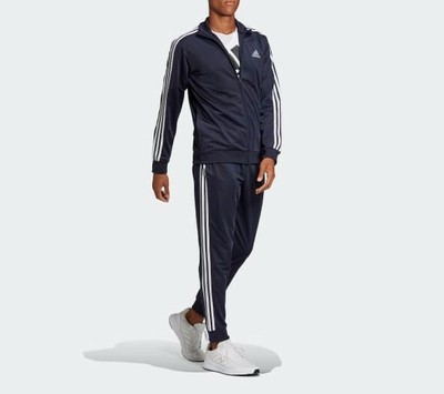 Tuta acetato uomo full zip Adidas Essential primegreen GK9658 Blu-Bianco |  eBay
