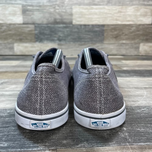 Vans Off The Wall Shoes Women's 8.5 Men’s 7 Gray Herringbone Skate Lace Up - Picture 5 of 9