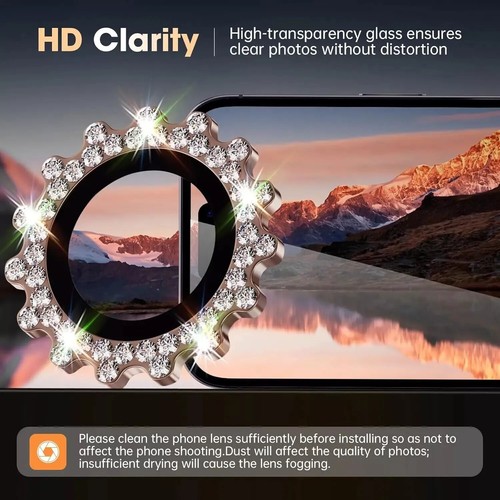 Camera Lens Protector For iPhone 16 Pro Max 15 14 13 12 Glitter Diamond Cam Film - 第 8/20 張圖片