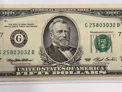 (3) UNCIRCULATED $50 - FIFTY DOLLAR BILLS 1993 CRISP SEQUENTIAL CHICAGO IL - Picture 10 of 15