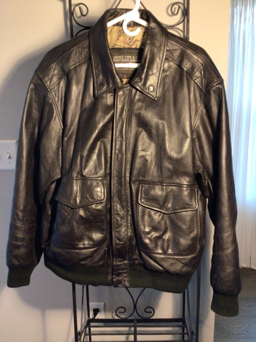 VTG Original US ARMY AIR FORCE A2 Leather Flight Bomber Jacket 1958 Men's L