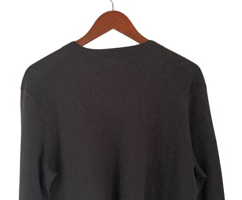Inhabit Women’s Med Gray V-Neck Knit Sweater Cotton Blend - Picture 6 of 8