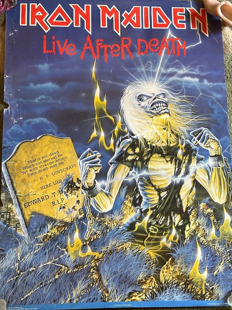 Iron Maiden Live After Death original poster 1985 Rare - 20x28