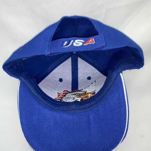 USA Embroidered AMERICAN EAGLE Blue Flag TRUCKER HAT Baseball Cap Adjustable - Picture 5 of 6