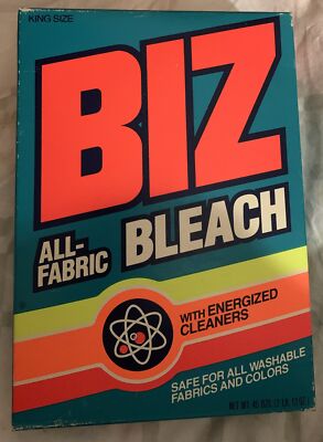 Vintage Biz All-Fabric Bleach Laundry Detergent Size 45oz