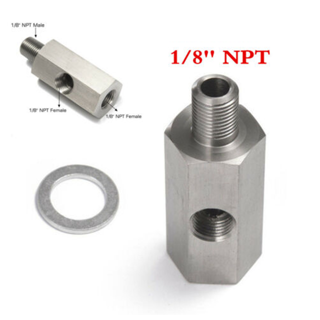 1Pcs 304 Stainless Steel Male to Female 1/8'' NPT Oil Pressure Sensor