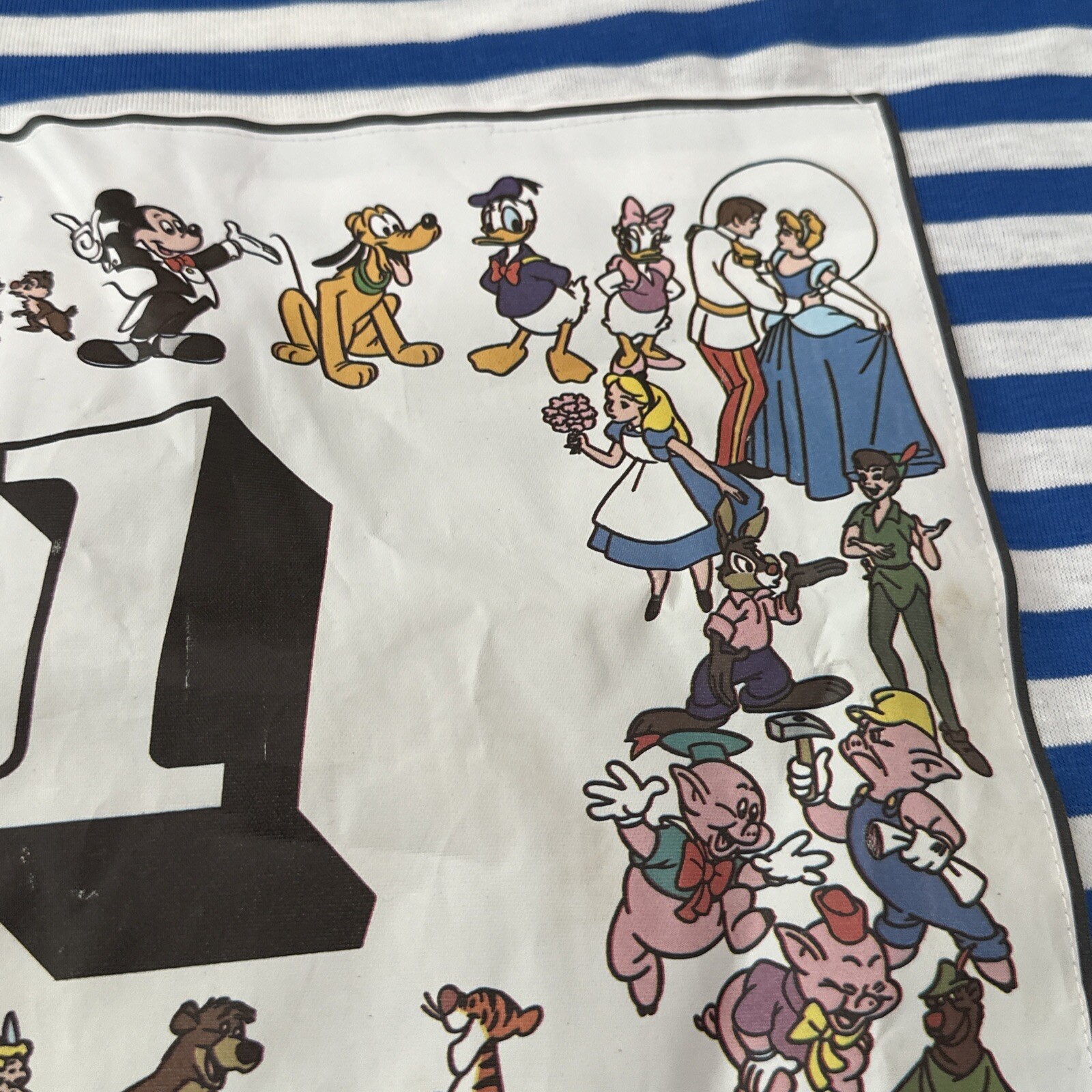 1988 ULTRA RARE Vtg Disney Magic Long Sleeve Striped Most Characters #1 USA Made image 8