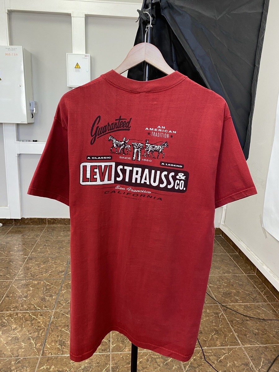 Vintage 1993 Levi's rare retro t-shirt Y2K Size M Color Red | eBay