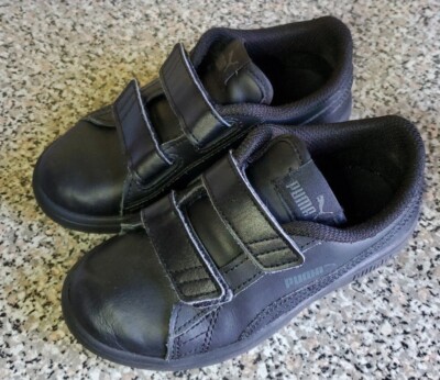 Puma Smash V2 Kids Boys Sneakers Shoes Black Size C