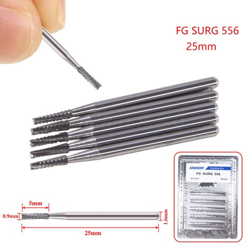 Dental Carbide Burs High Speed FG 19mm / Surgical FGOS FG SL 557 25mm - Picture 210 of 241