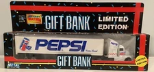 PEPSI Limited Edition 1993 Golden Wheel Die Cast  Metal Semi Truck Gift Bank 🥤