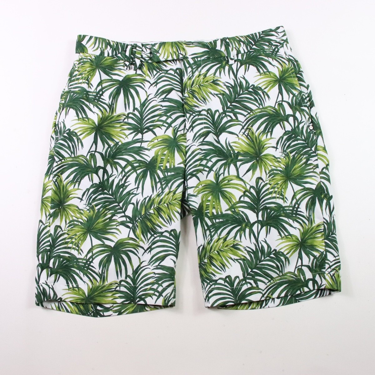 Ralph Lauren RLX Shorts Mens 32 Green Floral Palm Hawaiian
