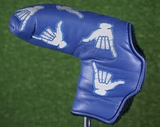AM&E SNAP FIT HANG LOOSE  BLADE PUTTER HEAD COVER, BLUE / WHITE ~ L@@K!!