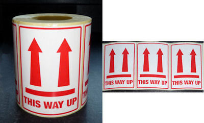 500 große THIS WAY UP Etiketten 71x102 mm (3'' x 4'') Top Qualität selbstklebend selbstklebend