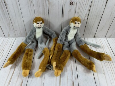 Spider Monkey With Stick Together Hands To Hang, 12 In, Paul E Sernau, Lot Of 2