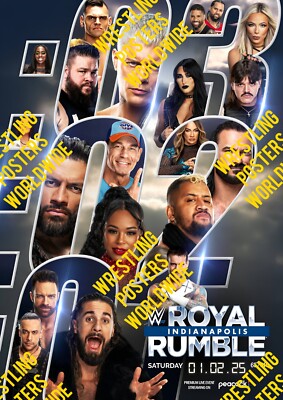 WWE ROYAL RUMBLE 2025 PPV PLE NETFLIX A4 A3 A2 POSTER UK