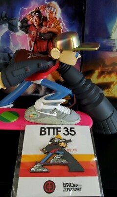 Back To The Future, Future Boy Figure Hoverboard/ Pin. Signed! (custom-edition) 