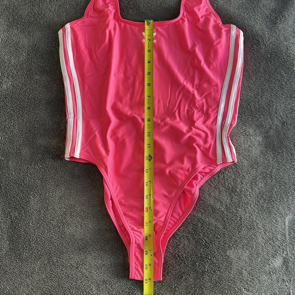Adidas ADICOLOR 3-STRIPES SWIMSUIT lucid pink/white Size 14 Large NWT ...