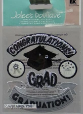 Jolee's Boutique Congratulations Hats off Grad Dimensional Scrapbook Stickers