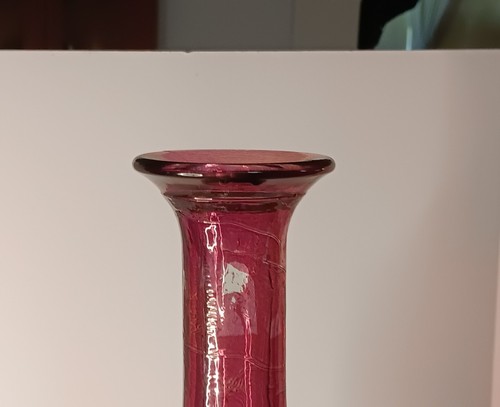 Botella decantadora de licor de vino vintage MCM Art Glass VIOLETA PÚRPURA 19” 60’S España - Imagen 3 de 8