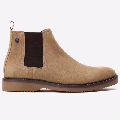 Base London Hooper Suede Mens Classic Fashion Slip On Chelsea Boots Sand
