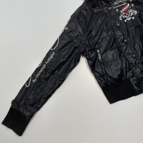 Y2K Ed Hardy Jacket Love Kills Slowly Embroidered Jeweled Women’s Size Small - Picture 4 of 16