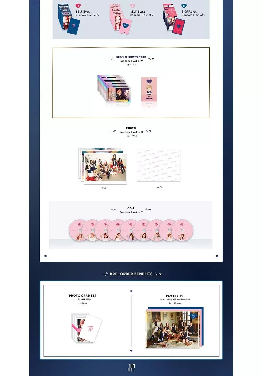 TWICE SIGNAL 4th Mini Album 3 VER SET / 3CD+3 Photo Book+6 Card+3