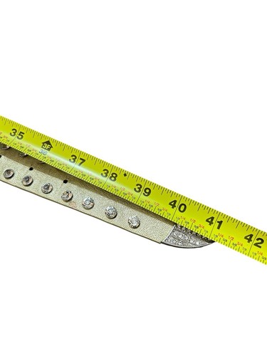 MMS Design Western Studded Belt Women Size Medium Golden Cream Rhinestones Bling - Picture 14 of 14