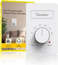 Manual Electric Baseboard Heater Thermostat for Home 240 V Only,