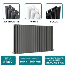 Image of Vertical Designer Radiator Oval Column Tall Upright Central Heating Radiators UK