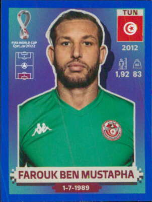 2022 Panini World Cup Qatar Stickers Blue #TUN4 Farouk Ben Mustapha Tunisia