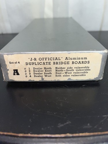 SET OF 4 J-R OFFICIAL ALUMNIUM DUPLICATE BRIDGE BOARDS - Picture 7 of 7