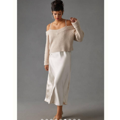 New Anthropologie Mare Mare Layered Sweater & Slip Dress $168 PLUS 1X Pearl  | eBay