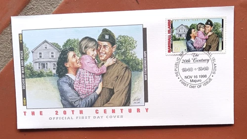 MARSHALL ISLANDS WW2 V-J DAY VICTORY OVER JAPAN  FLEETWOOD CACHET FDC 1998 UNA