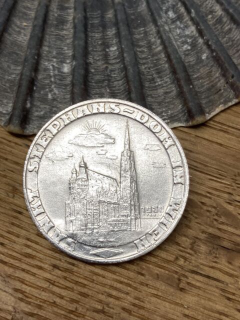 Coin brooch 1 Stephen's penny 900 silver festival Salzburg coin coin 1951-