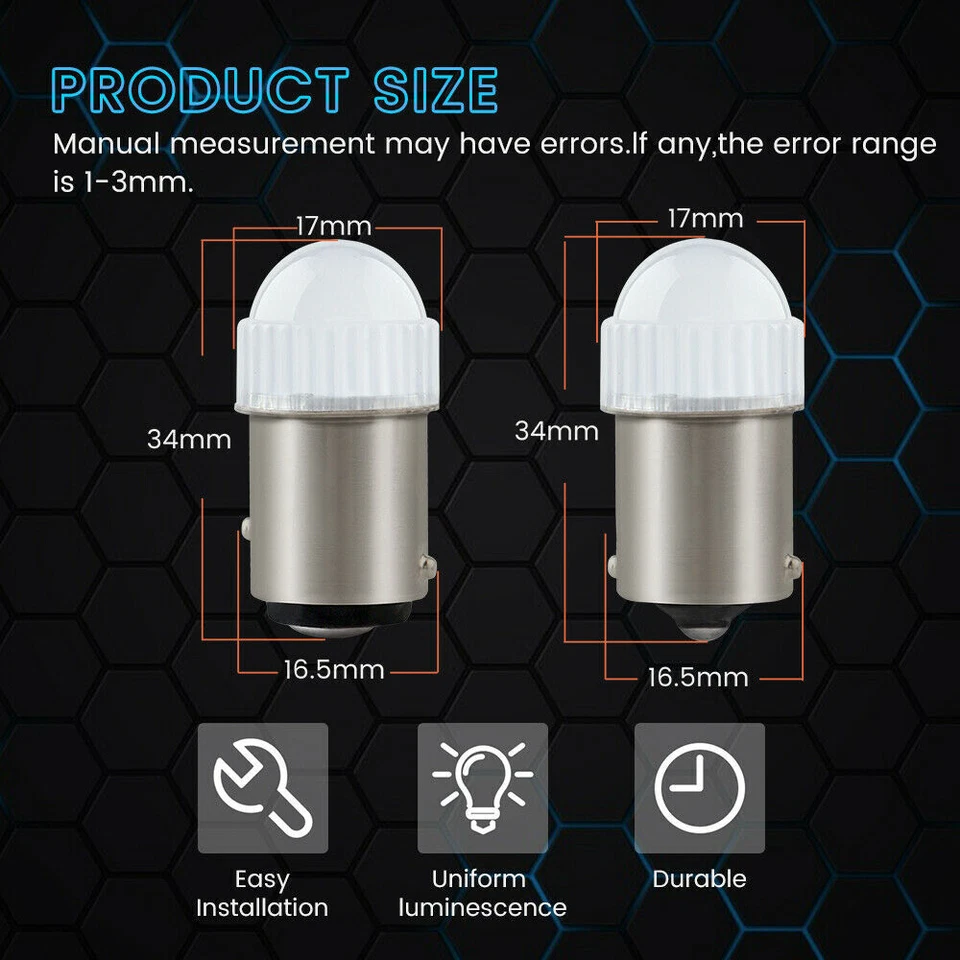 10Pcs 5630 3SMD P21W 1156 BA15S BAU15S 1157 BAY15D Turn Signal Light Bulbs 12V - Image 2 of 4