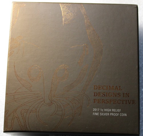 2017 DECIMAL DESIGNS IN PERSPECTIVE HIGH RELIEF SILVER PROOF 1 CENT COIN WMF - Bild 5 von 9