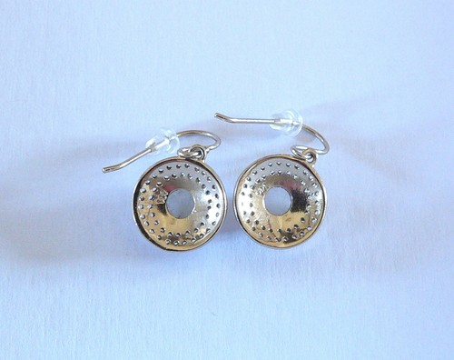 $172 Melinda Maria 14K Gold Plated Jade Drop Moonstone White CZ Pave Earrings - Picture 5 of 6