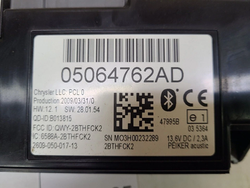 Dodge Ram 1500 2500 3500 2009 2010 módulo telemático tablero derecho OEM 05064762AD Foto 3 de 4