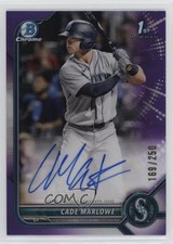 2022 Bowman Chrome Prospect Purple Refractor /250 Cade Marlowe #CPA-CM Auto 3hd