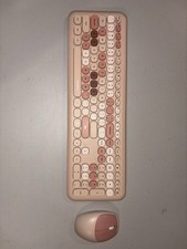 MOFii Wireless Computer Keyboard and Mouse Set - Milk Tea