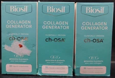 Lot Of 3 Biosil Collagen Generator Ch-osa 30 Caps Ea Exp: 4/26 New & Sealed