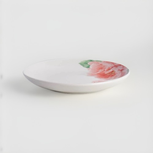 MSE Everyday Martha Stewart Set of 4 Pink Floral Peony 6" Appetizer Small Plates - Picture 11 of 11