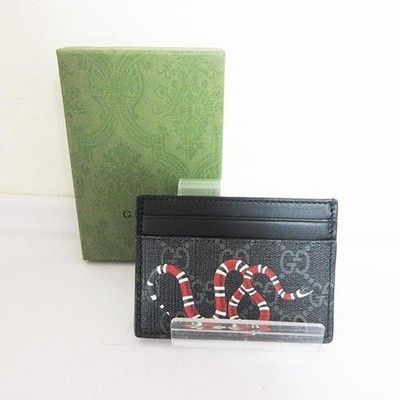 GUCCI カードケース ケース カレイドスコープ Auth GUCCI GG Supreme Card Case King Snake 451277 Business Card