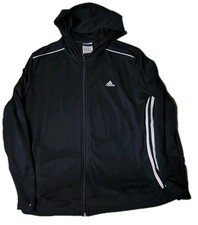 Vintage Adidas Track Jacket Black White Stripes Full Zip Mens XL 25x25