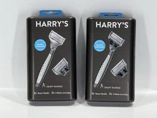 Lot of 2 - Harry's Craft Handle | 1x Razor Handle | 2x 5-Blade Cartridges