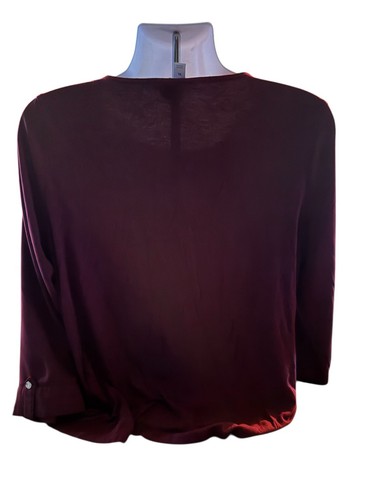 dana buchman top xl 3/4 sleeve Maroon - Picture 2 of 3