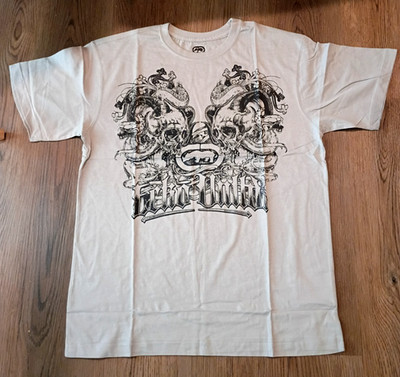 Vtg Ecko Unltd MMA Graphic T-Shirt L Large Tan/Lt Olive & Black New Old Stock