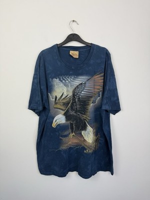 The Mountain XL Grafik T-Shirt Herren blau Weißkopfseeadler Batik Rick Kelley 2006